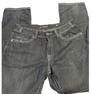 MEK Denim Voyage Collection Dark Wash Veneto Jeans, Y2K Western, Men's 36x32